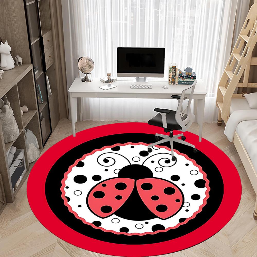 1pc Ladybug, Insect Chair Carpet for Office, Non slip, Soft and Durable Office Rug for Interior Decoration
