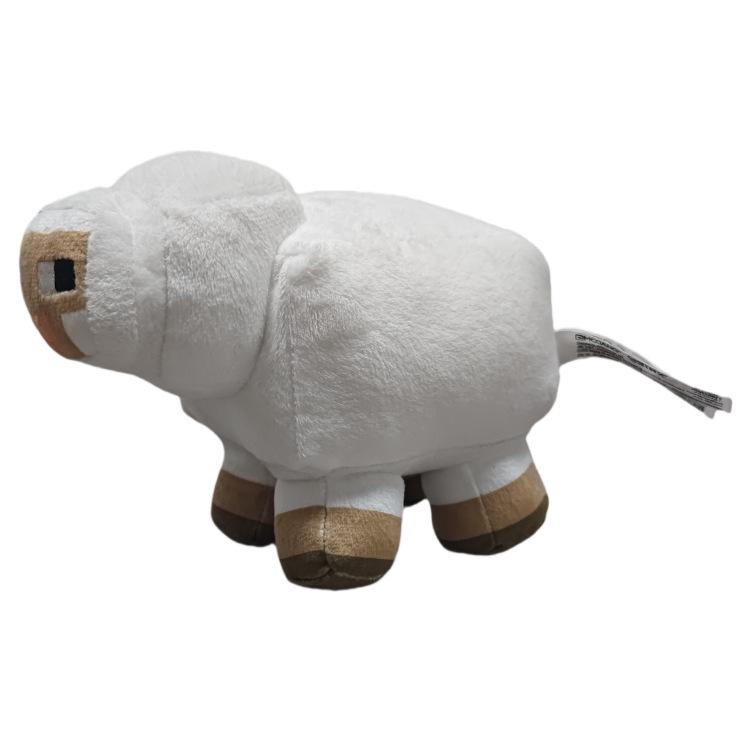 Minecraft Plush Toy Set: Pink Pig, Sitting Wolf, Creeper, Zombie, Ender Dragon, Panda Figures