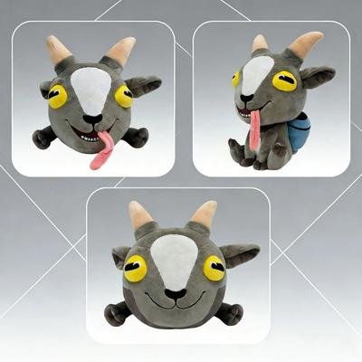 Juguete de Peluche Goat Simulator Cabra Gris Saca la Lengua Muñeco Relleno Suave Periférico del Juego Mochila Regalo de Cumpleaños Festivo para Niños