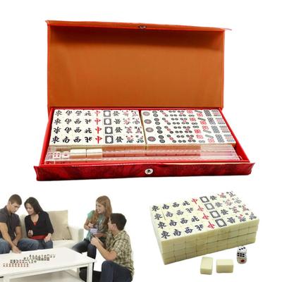 1 Set Mini Mahjong Lightweight Portable Mini Mahjong Game Set Classic Chinese Mahjong for Travel Home Parties