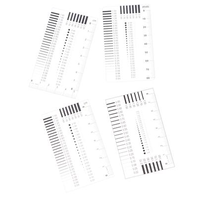 Měřicí průkaz Odznak Měřidlo Skvrna Karta Měrka bodu Měrka drátu Průhledné pravítko filmu Svařovací měřidlo Stain Crack Contrast Pravítko