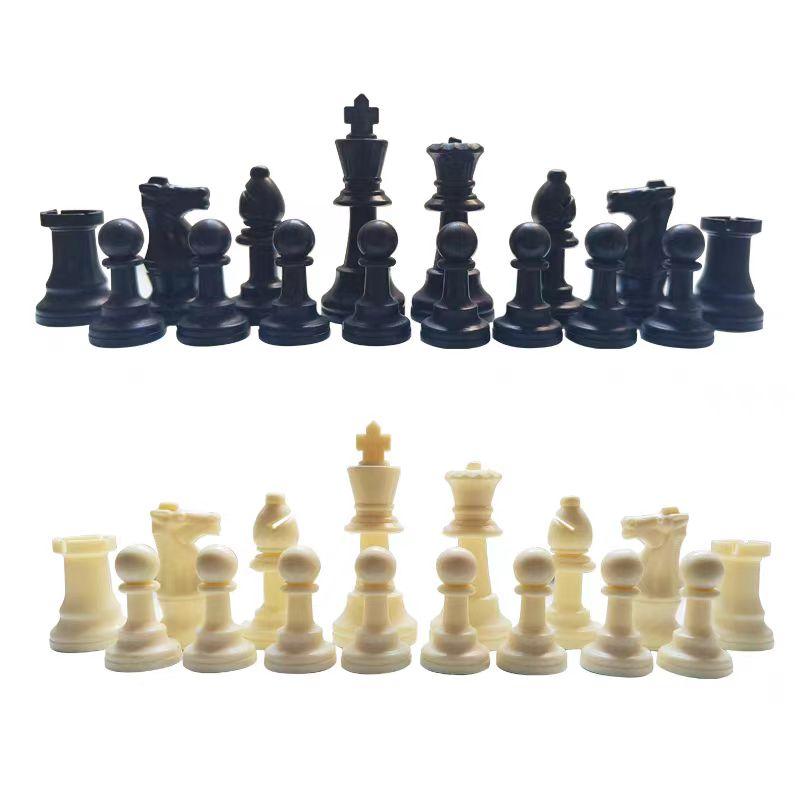 32Pcs Wooden Chess Pieces Complete Chessmen Wood Chess Set Chess Piece Accessories