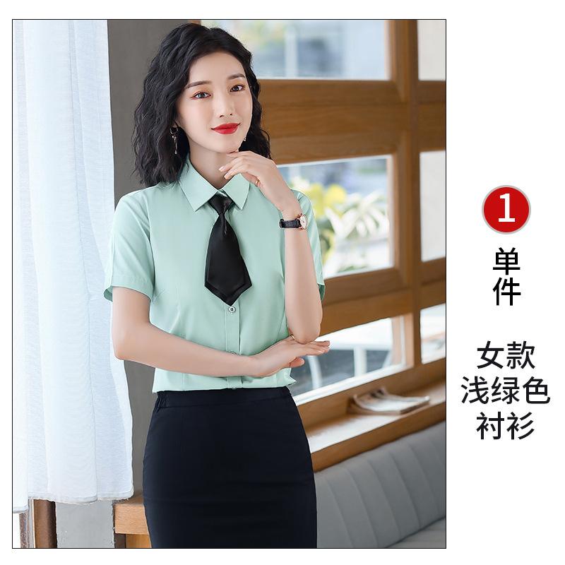 Manufacturer wholesale non-ironing short-sleeved shirt women's interview dress professional shirt women's summer office work clothes
