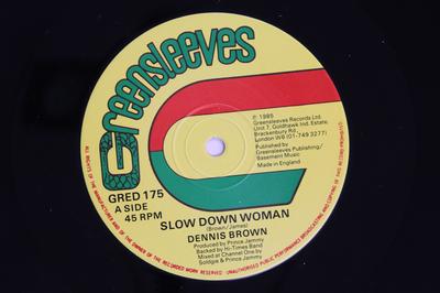 12inch Record DENNIS BROWN  Slow Down Woman  The Lord Is My Sh GRED175 Greensleeves Re 1985 UK Reggae Ska  Dub Used