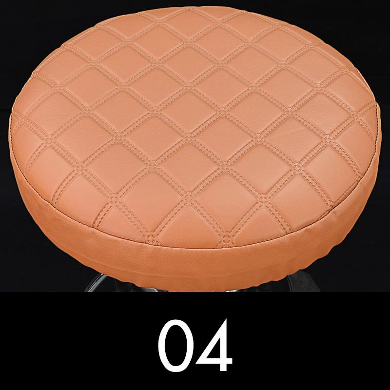 Round Chair Protector Thicken PU Leather Elastic Bar Stool Chair Cover Waterproof Stool Slipcover Small Round Seat Cushion Cover