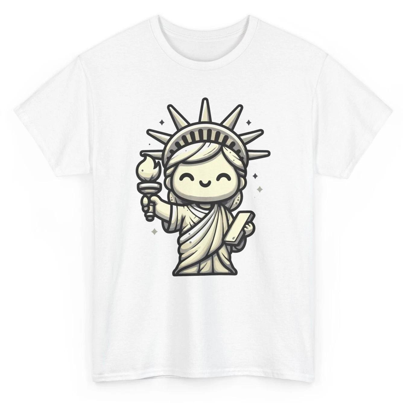 Cute Statue Of Liberty NYC T-shirt - New York City Manhattan Graphic Tee 1 L