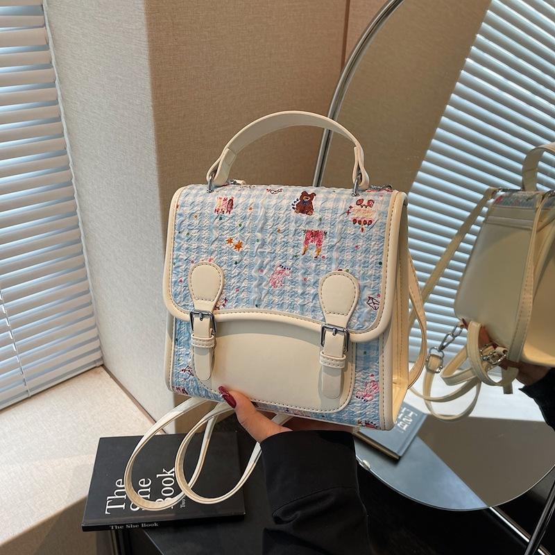 

Рюкзак женский 2025 лето новый модный милый рюкзак ромб колледж стиль на плечо