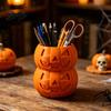 Creative Gift for Students 3D Printed Double Pumpkin Pen Holder, Stacked Desktop Organizer, Halloween Party Favor Stationery Storage Container Pencils