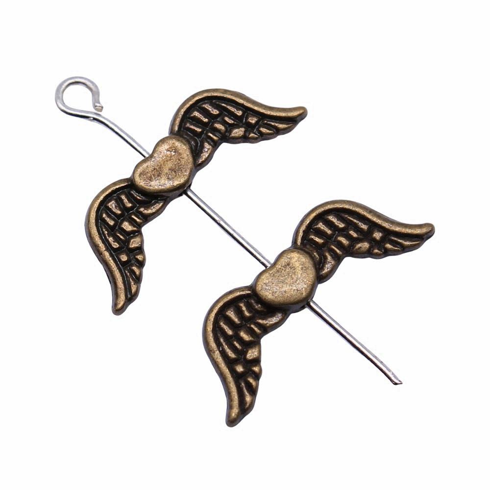 Angel Wing Beads Spacer Small Hole Butterfly Charms For Spiritual Jewelry