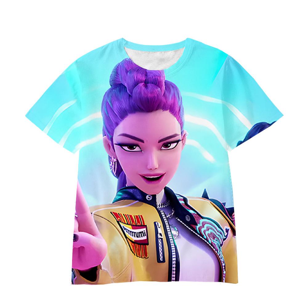 Kpop Caça às Bruxas Grupo Impressão 3D Camisetas Infantis Meninas Meninos Anime Desenho Animado Moda Casual Camisetas Macias