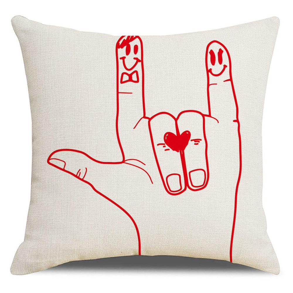 Valentine's Day Pillow Cover New Letter Love Sofa Cushion Cover Short Plush Cushion Pillow