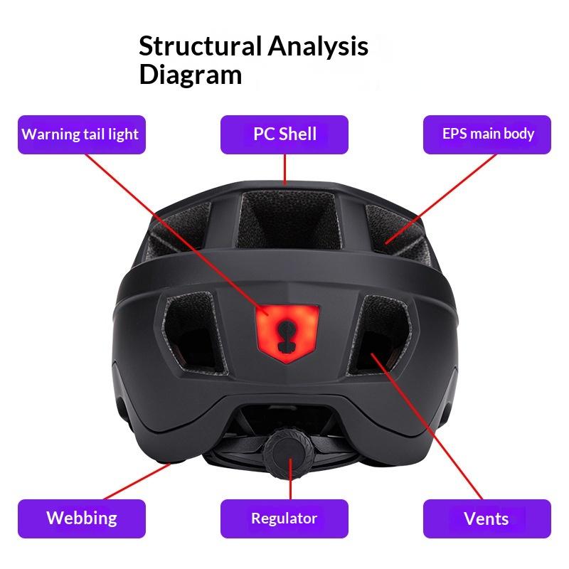 2026 New Cross-Border Unisex Adult Mountain Bike Road Cycling Helmet with Removable Lining Charging Lamp Outdoor Protective Gear