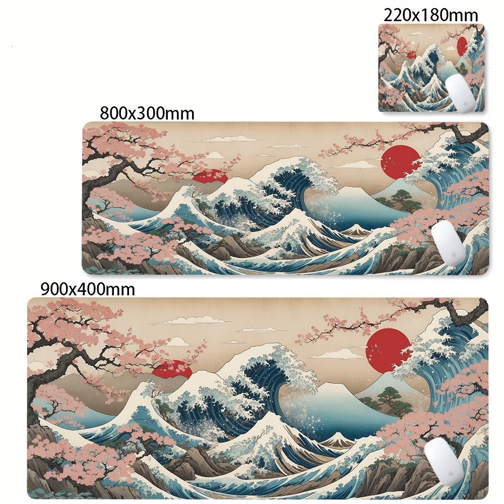 Art Mouse Pad Gamer White Great Wave Large HD Custom Mousepad XXL Cool Desk Mats Soft Office Carpet Laptop Mice Pad Table Mat