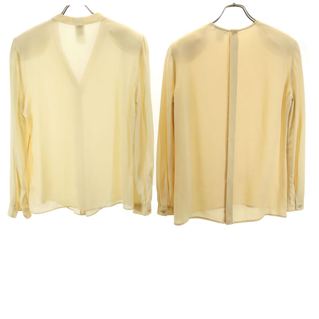 GIORGIO ARMANI 80s 90s Made in Italy 100% Silk Old Long sleeve Two-piece set blouse Women Used