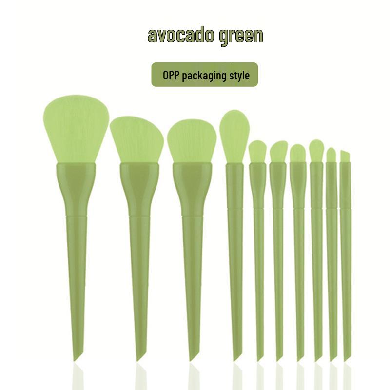 10-Piece Macaron Soft Bristle Makeup Brush Set with Candy Colors