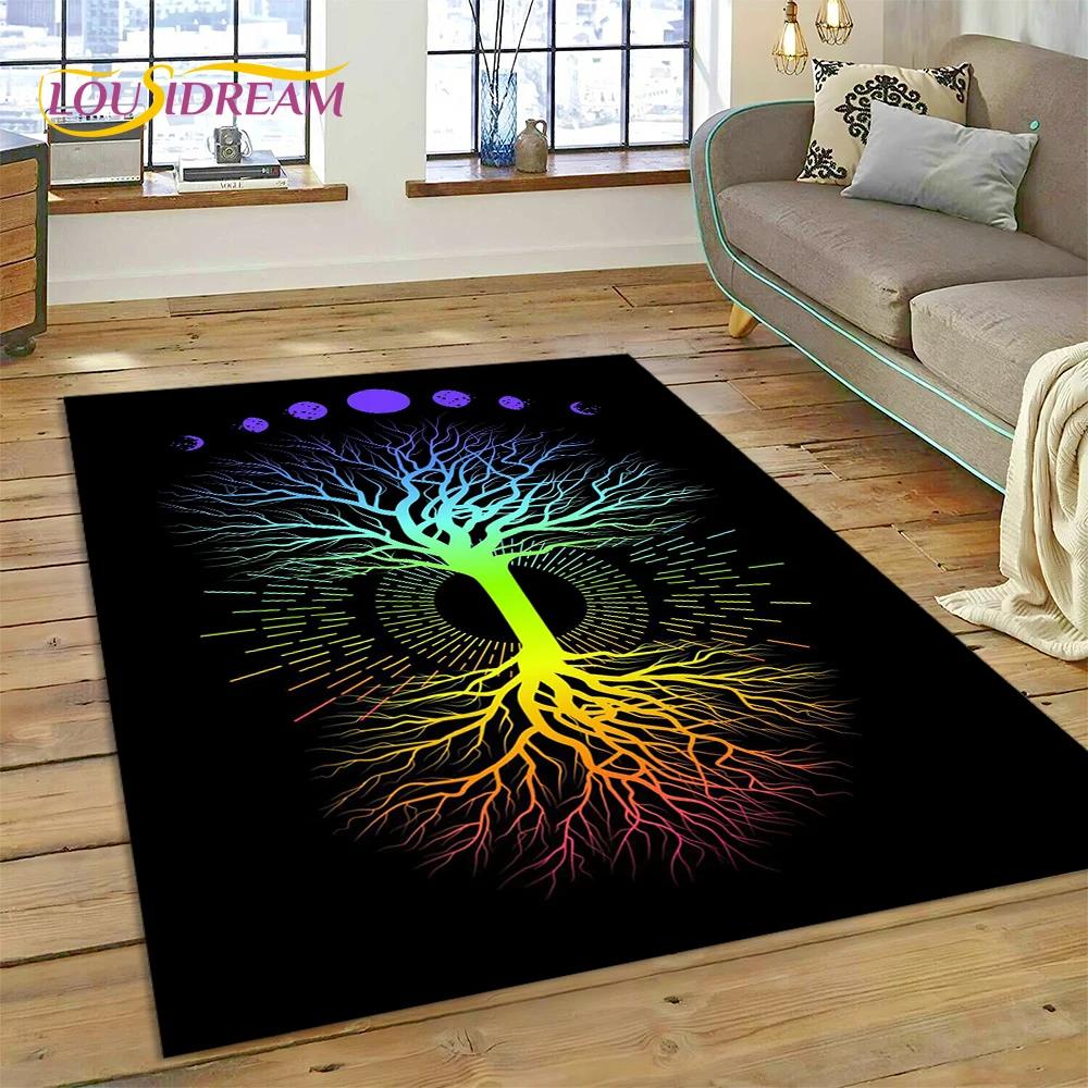 Tree of Life Nature Viking Yggdrasil Norse Carpet Rug for Bedroom Living Room Home Sofa Decoration,Child Large Decor Floor Mat