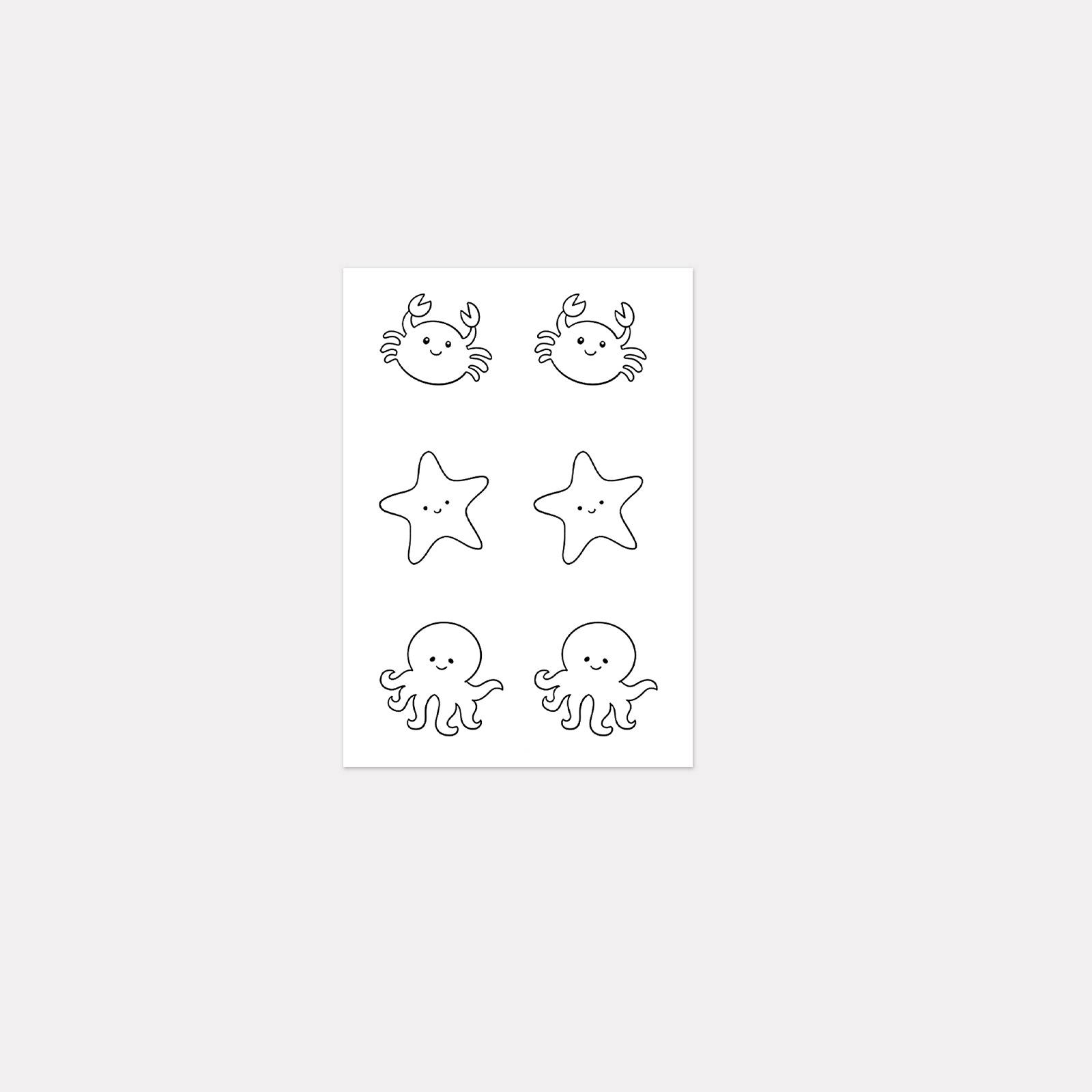 

Advanced Sense Cute Funny Cartoon Multi-Picture Starfish Crab Octopus Arm Tattoo Sticker 7*10CM