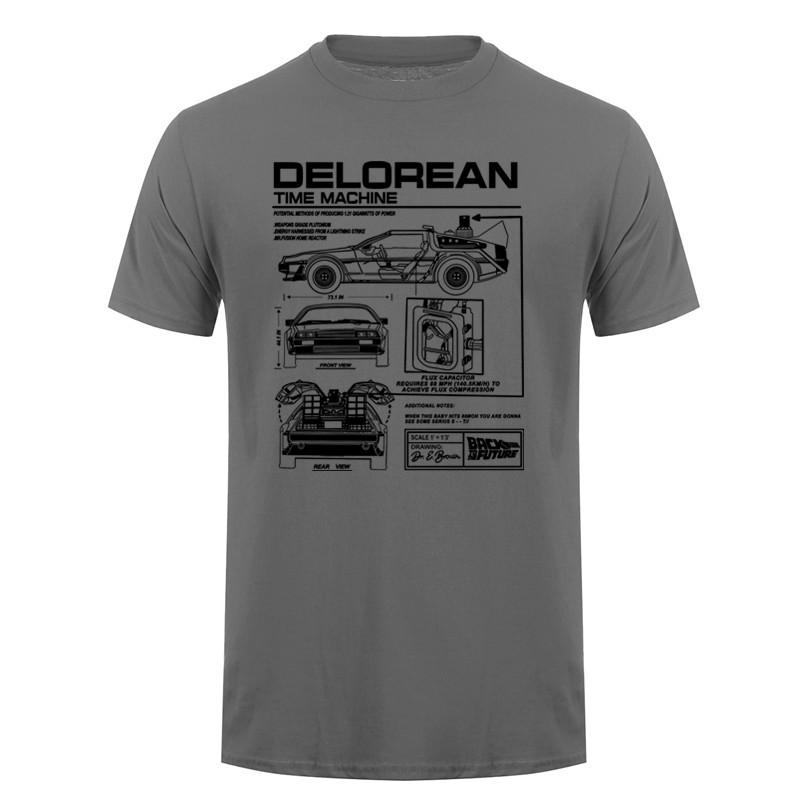 Back To The Future Delorean Schematic Tshirt Print Tshirt Unisex Cotton T Shirt Summer Hip Hop Tees Dz241