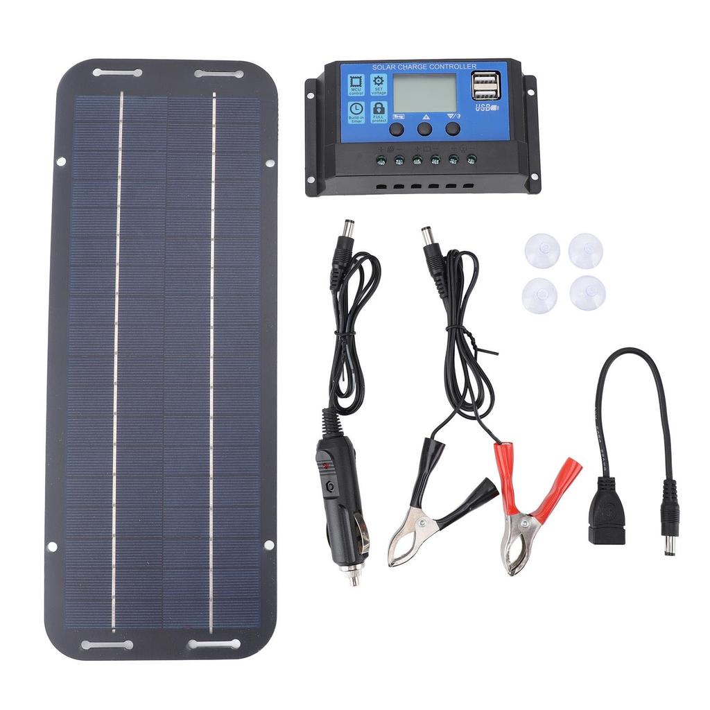 Portable 12V Solar Panel Kit Waterproof Solar Trickle Charger Solar Powered Charger Kit High Efficiency Car Battery Charger