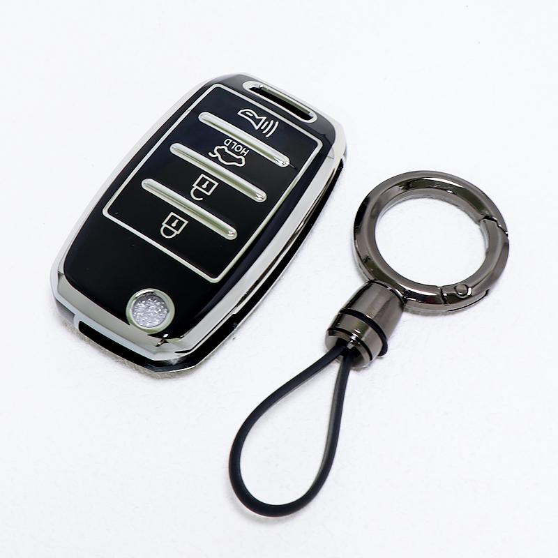 For Kia K5 Optima Sorento Forte Stinger Rio 3 K2 Ceed Cerato K3 Sportage 4 Picanto 3/4 Buttons Car Key Case Keyless Chains