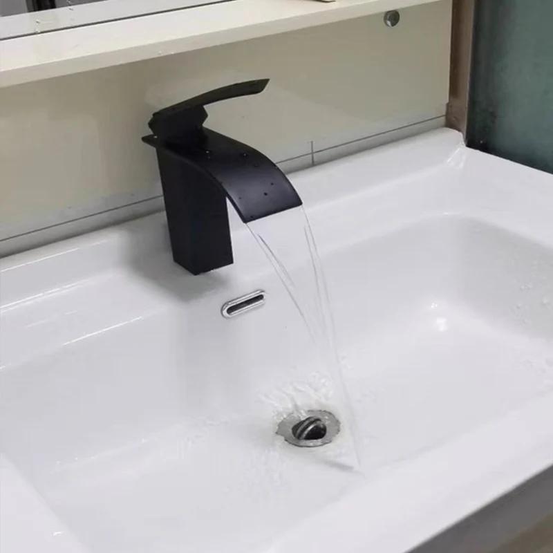 Waterfall Bathroom Basin Faucet Stainless Steel Hot and Cold Mixer Faucets Sink Faucets Bathroom Kitchen Deck Mounted