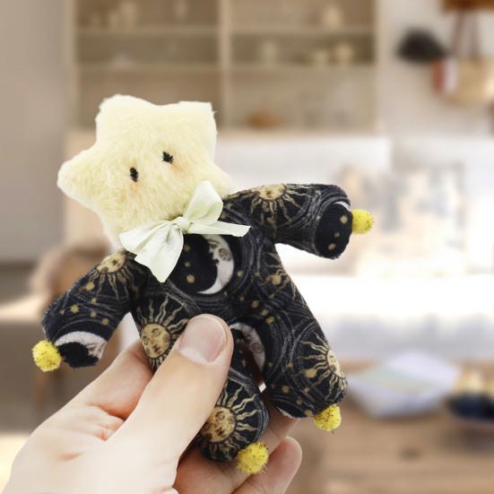 Stern Plüschtier für Kinder Weiches Kuscheltier mit Sternen-Mond-Print Niedriges Kuschelkissen Geburtstagsgeschenk für Mädchen