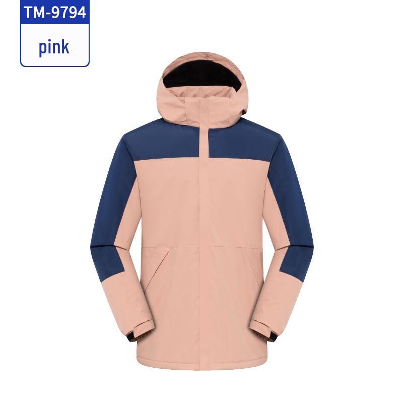 Autumn/Winter Waterproof Custom Logo Hooded Color Block Mountaineering Windbreaker Jacket