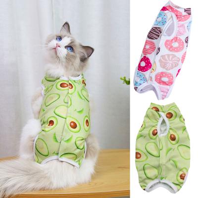 Roupa de Recuperação para Gatos Prevenção de Feridas Anti-Lambedura Respirável Camisa para Gatinhos Pós-Cirurgia Roupas para Animais de Estimação