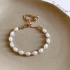 French Vintage Geometric Pearl Bracelet With Gold Plating For Womens Gift