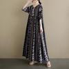 New Vintage Casual Loose Maxi Dress Plus Size Women Summer Short Sleeve Basic Dress