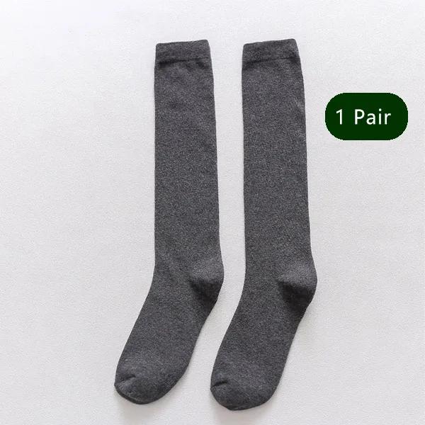 Men's Formal Long Socks – Knee High Cotton Dress Socks, Solid Color Soft Elastic for Business, Party, Four Seasons