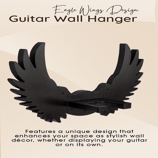 Suport de perete pentru chitară, din lemn, design aripi de vultur, pentru chitare acustice, electrice și ukulele