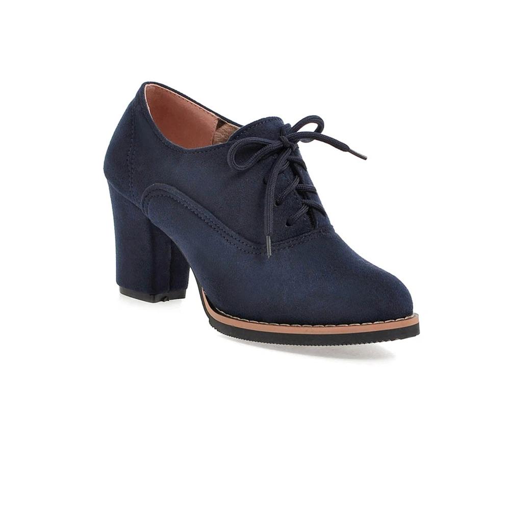 Fashion High Quality New Suede Square Heel Women Pumps Fashion Elegant Ladies Autumn High Heels Office Shoes Work Shoes Plus Size 32-43