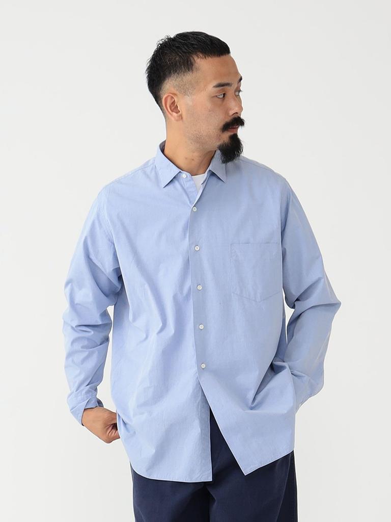 Beams Plus Men's Large/Small Shirt, Regular Collar, 120/3, Broadcloth, SAX XL, 38110235139