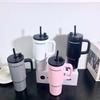 New 304 Stainless Steel Thermos Cup Large Capacity Water Cup Straw Cup Cold Car Ice Cup Birthday Gift