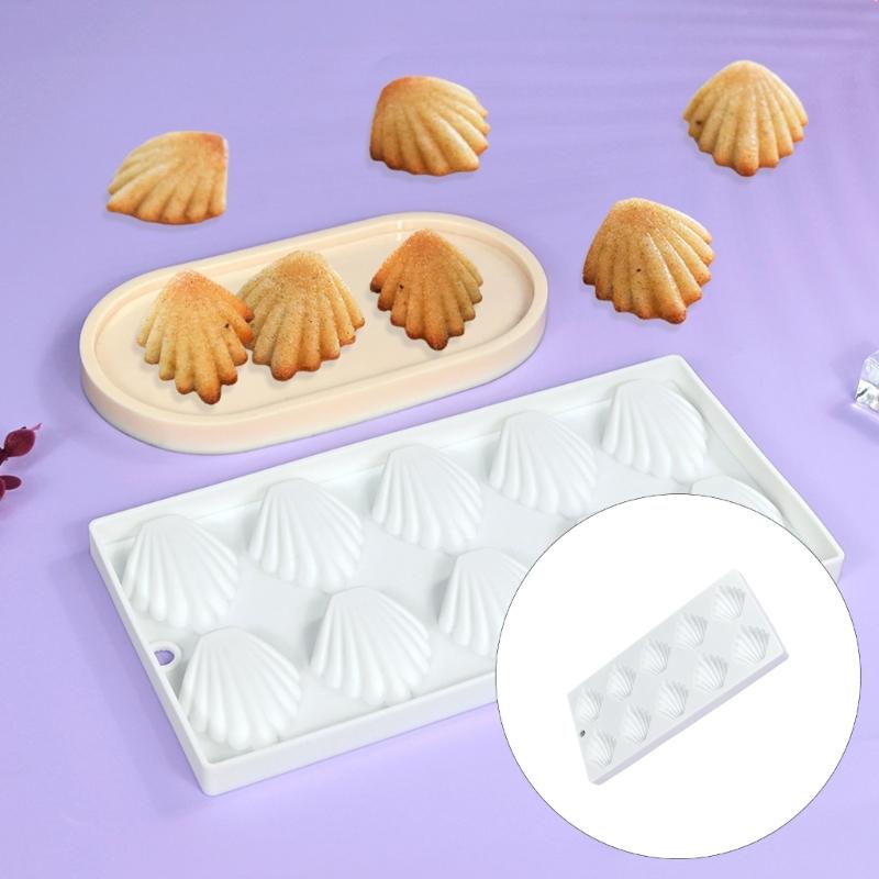 10 Mulden Silikon Dessertformen Flexibles Muscheldesign Madeleines Dessert Keksbackform Für Müheloses Entformen