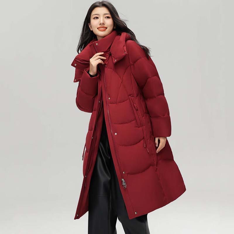 Xuezhongfei Women's Winter Mid-Length Stand Collar Down Jacket