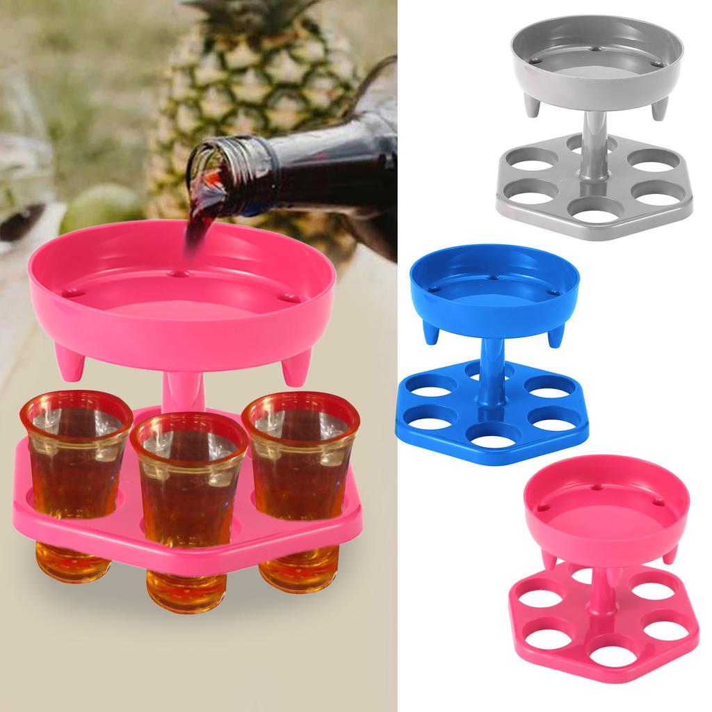 6 Schuss Glas Spender Halter Rotation Schnaps Spender Wein Rack Regal Partei Liefert