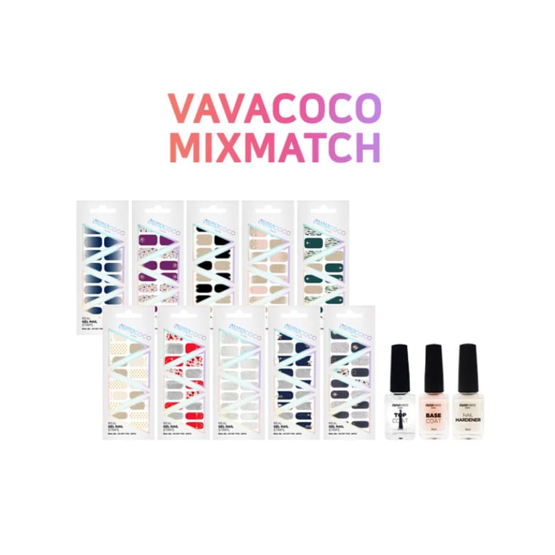 

Mix-and-Match Premium Set (10 random nail stickers + 3 types of nail polish)