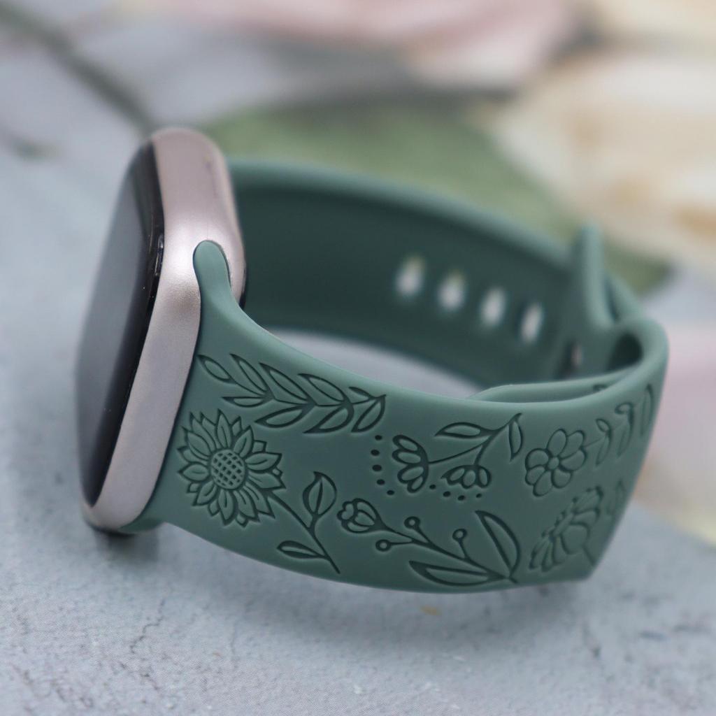 Compatible Silicone Apple Watch S10 Strap: Adjustable, Fashionable Embossed Band