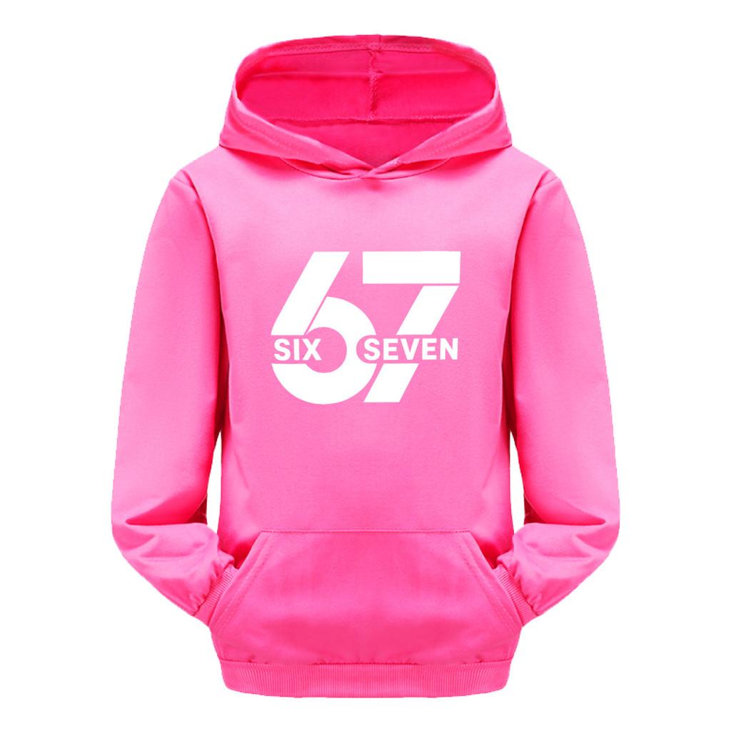 5398 Boys Girls Steal a Brainrot 67 Printed Casual Long Sleeves Hoodies