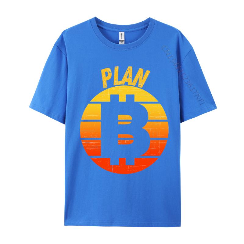 Plan Bitcoin Tshirt Pure Cotton Man Tops Shirts Camisa Normal TeeShirts 2024 Hot Sale Printed On Design