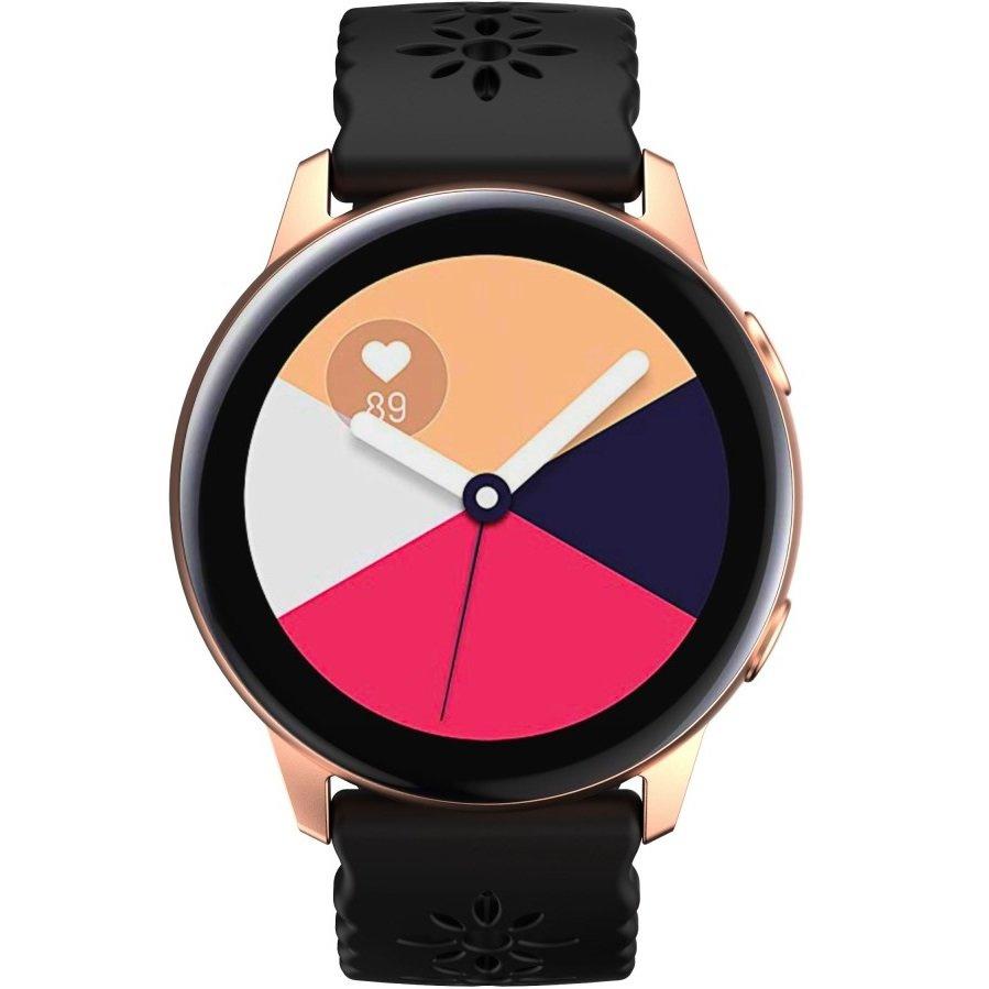 Universal Silicone Strap 20mm Soft Hollowed-out, Black