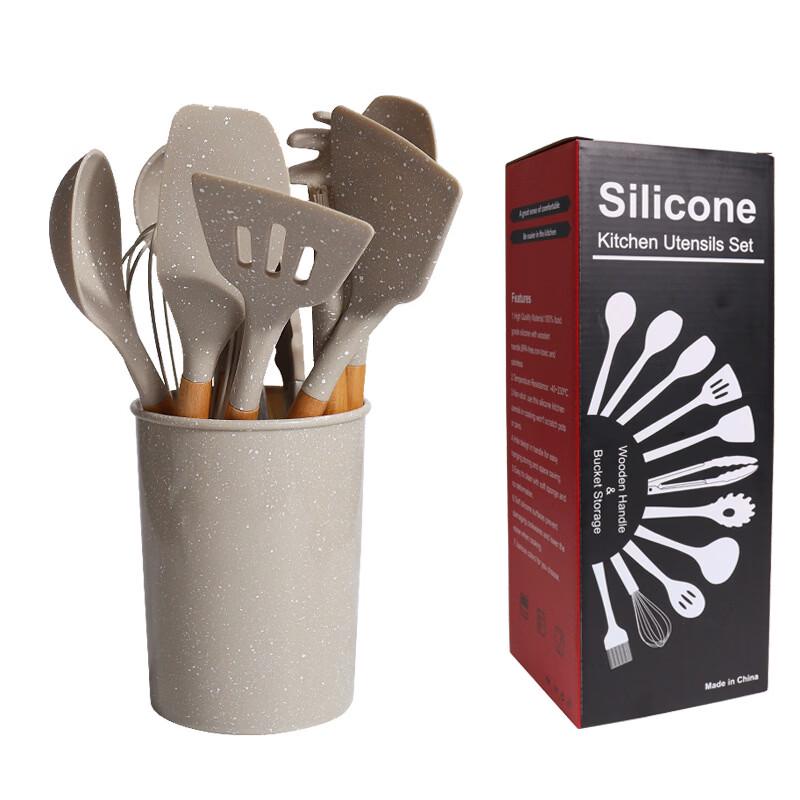 ZISIZ 12-teiliges gesprenkeltes Silikon-Küchenutensilien-Set