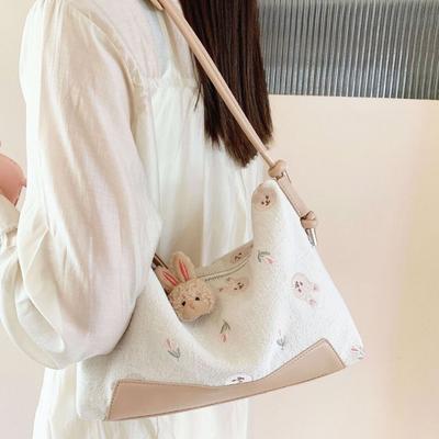 Large Capacity Canvas Bag Women's New Commuter Class Shoulder Bag College Cute Design