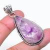 Natural Sage Amethyst Gemstone 925 Sterling Silver Jewelry Pendant 1.97" AP-15270
