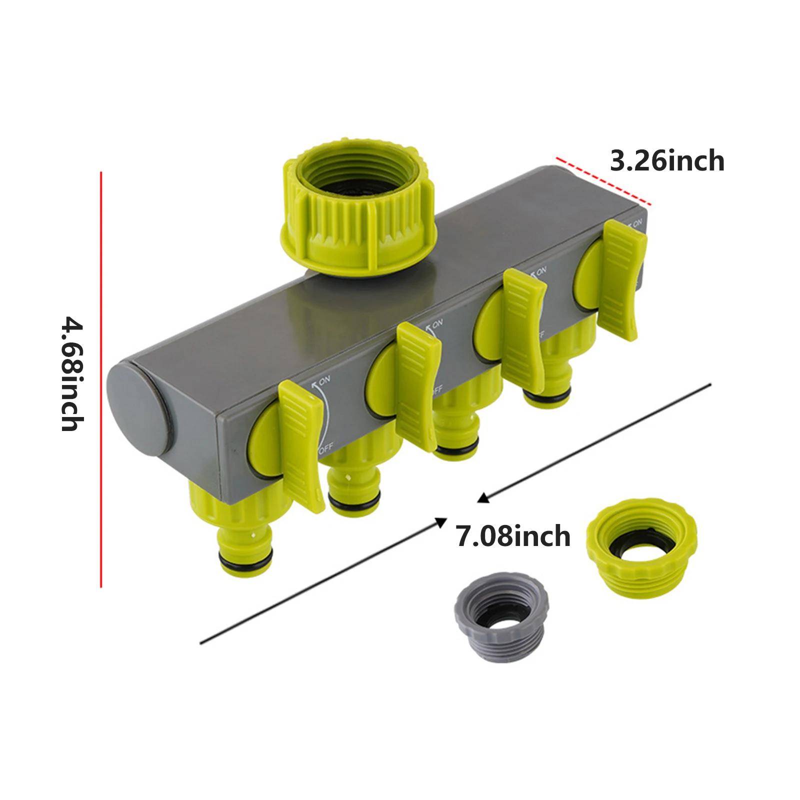 Garden Hose 4 Way Connector Splitter Faucet Diverter Water Distributor for Outdoor Irrigation Sprinkler