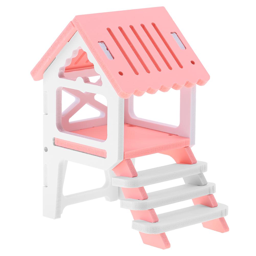 Waterproof Cute Fashionable Assembling Wooden Attic   Gazebo for Pet Hamster(Pink)