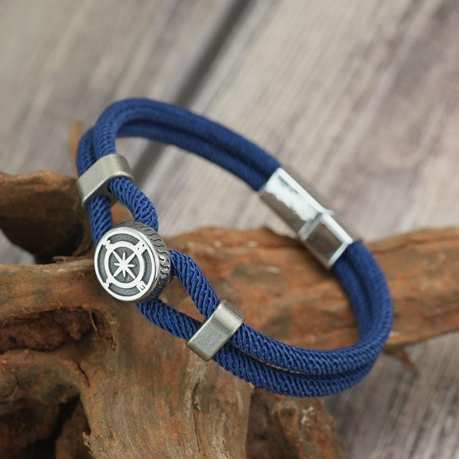 Noter New Men String Bracelet Nautical Compass Braslet 6 Colors Magnet Buckle Wrap Braclet Leisure Versatile Accessories Joias