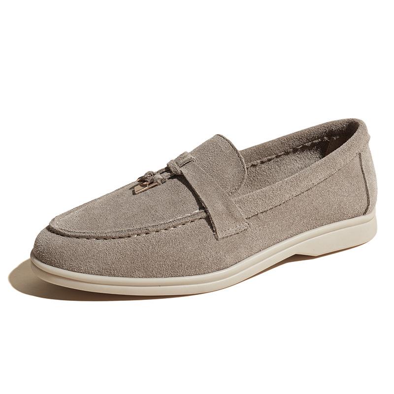 Women's British Style Retro Leather Loafers - Slip-on Moccasins, Plus Size, Flat, Casual.